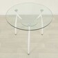 Стеклянный обеденный стол Вокал 18-3 прозрачный белый - фото 2