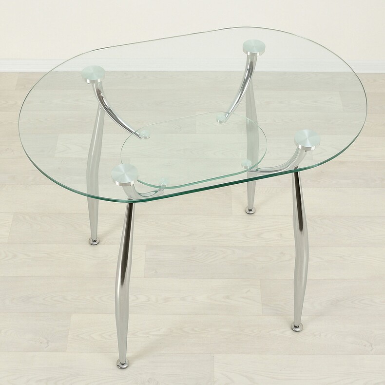 Кухонный стол из стекла Вокал 23 прозрачный/хром