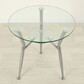 Стеклянный стол для кухни Квадро 18-3 прозрачный металлик - фото 2