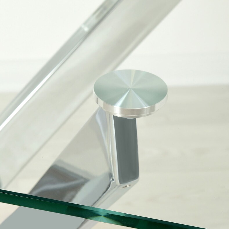Стеклянный кухонный стол Рим 10 прозрачный/хром