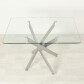 Стеклянный кухонный стол Рим 10 прозрачный металлик - фото 2