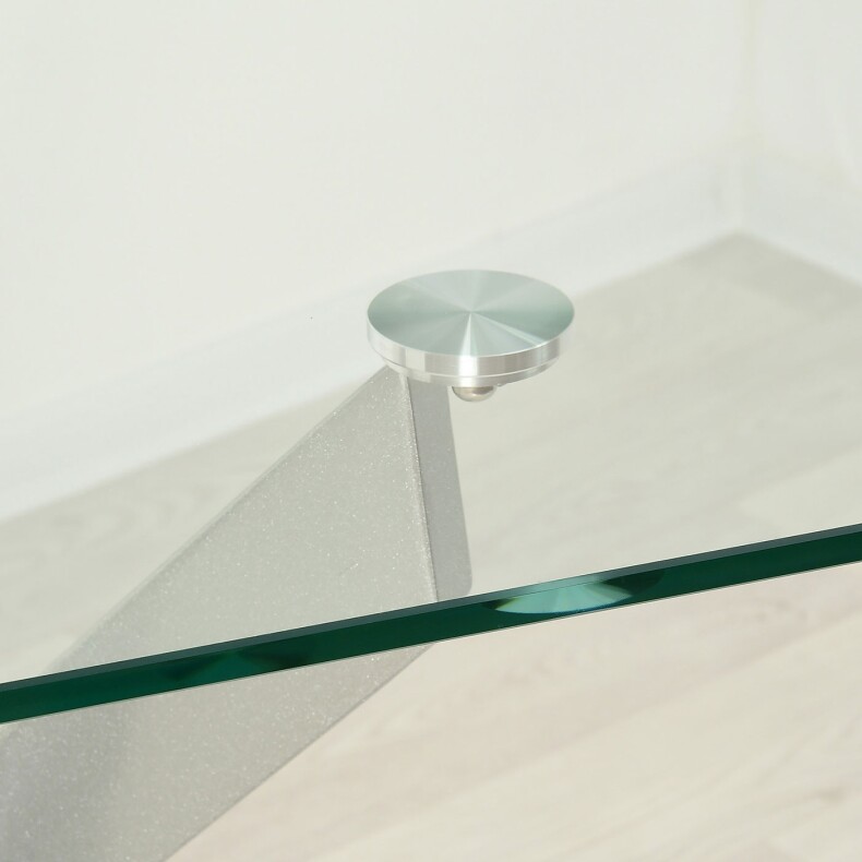 Стеклянный кухонный стол Рим 10 прозрачный/металлик
