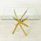 Стеклянный кухонный стол Рим 10 прозрачный золото - фото 2