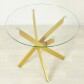 Стеклянный обеденный стол Рим 18 прозрачный золото - фото 2