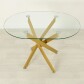 Стеклянный стол для кухни Рим 23 прозрачный золото - фото 2