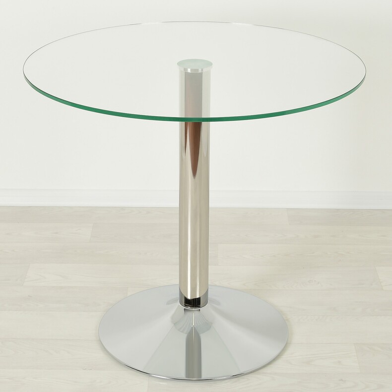 Кухонный стол со стеклом Троя 18 прозрачный/хром