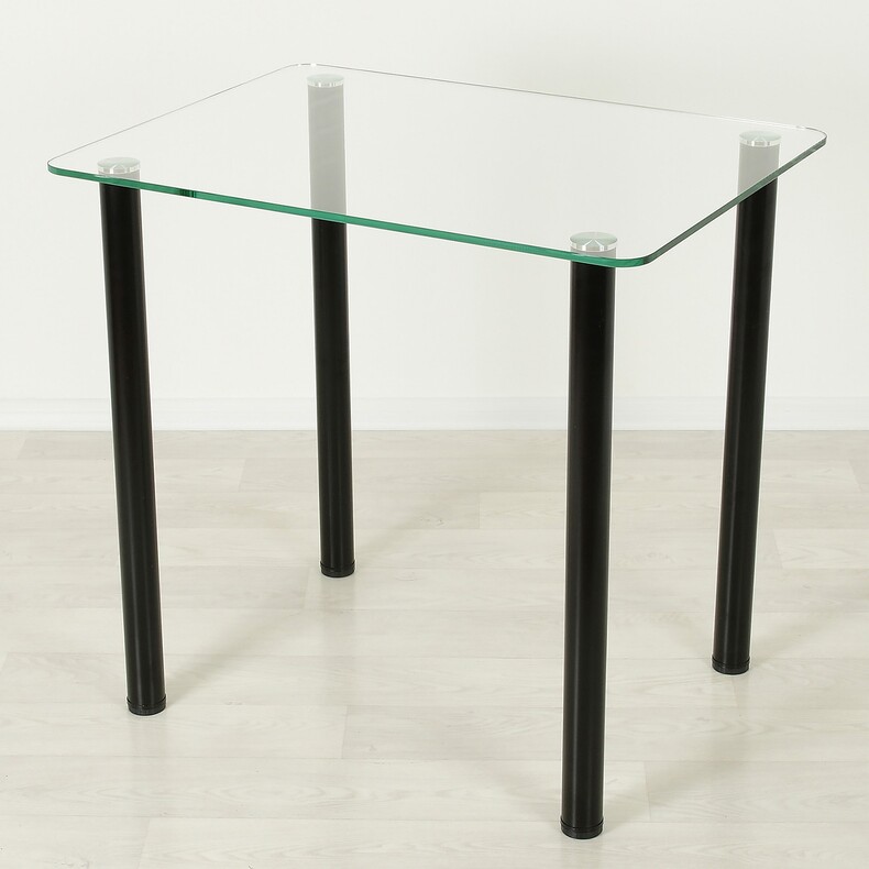 Стеклянный кухонный стол Эдель 10 прозрачный/черный