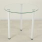 Обеденный стол со стеклом Эдель 18 прозрачный белый - фото 1